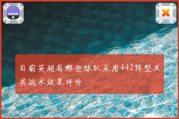 目前英超有哪些球队采用442阵型及其战术效果评价